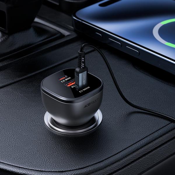 Tẩu sạc oto 165W Acefast B14
