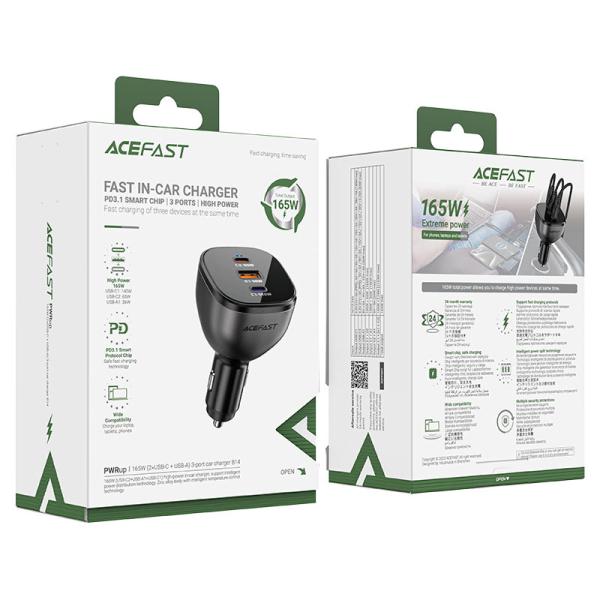 Tẩu sạc oto 165W Acefast B14