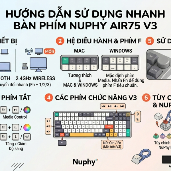 Hướng dẫn sử dụng bàn phím Nuphy Air75 V3