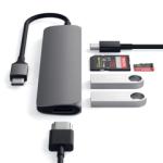 Adaper chuyển đổi Satechi USB-C Multiport Slim 6in1 (Màu Xám)