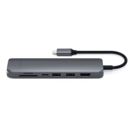 Adapter chuyển đổi Satechi USB-C Multiport Slim 7in1 với Ethernet (Màu Xám)