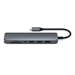 Adapter chuyển đổi Satechi USB-C Multiport Slim 7in1 với Ethernet (Màu Xám)