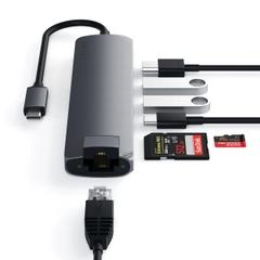 Adapter chuyển đổi Satechi USB-C Multiport Slim 7in1 với Ethernet (Màu Xám)